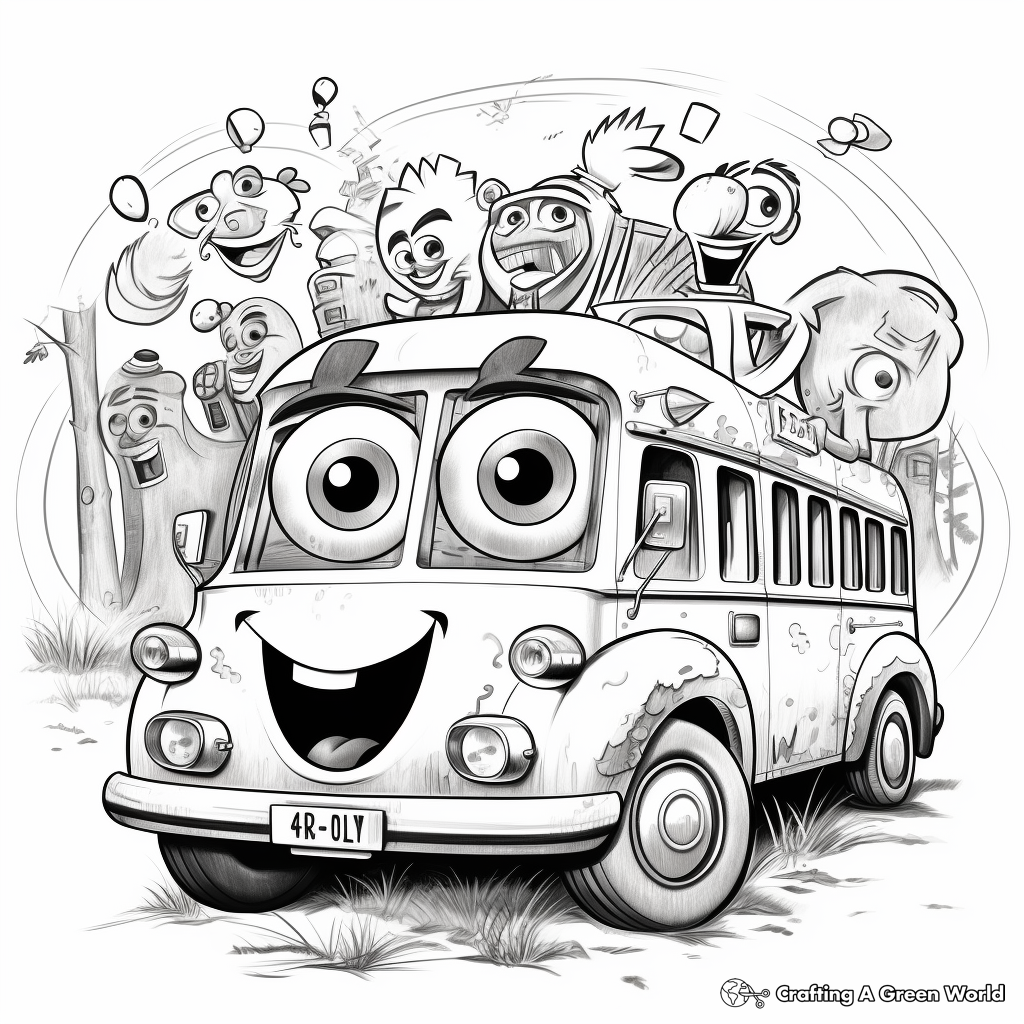 Fun School Bus Coloring Pages 1