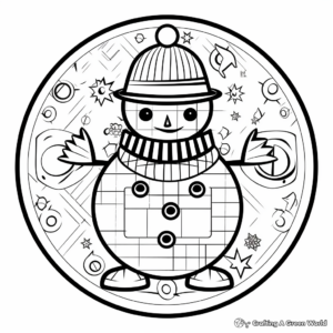 Fun Snowman Mandala Coloring Pages 3