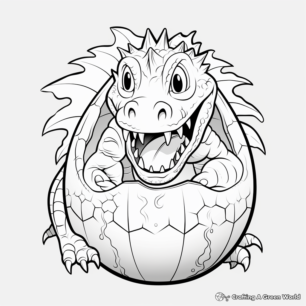 Fun Spinosaurus Egg Coloring Pages for Kids 4