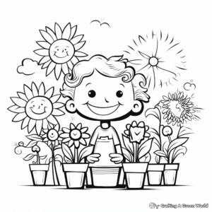 Fun Spring Garden Coloring Pages for Children 2