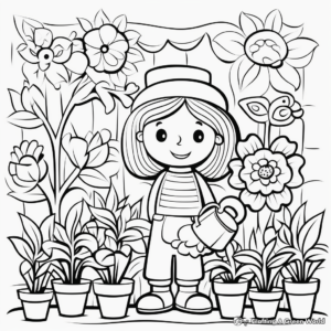 Fun Spring Garden Coloring Pages for Children 3