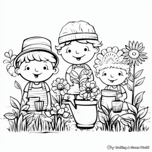 Fun Spring Garden Coloring Pages for Children 4
