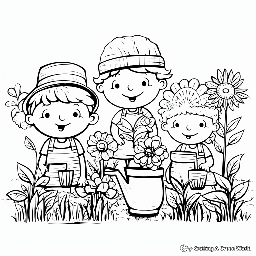 Fun Spring Garden Coloring Pages for Children 4