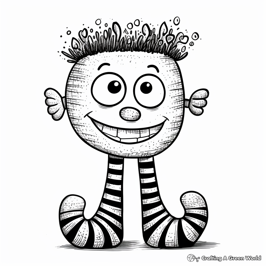 Fun Striped Socks Coloring Pages 2