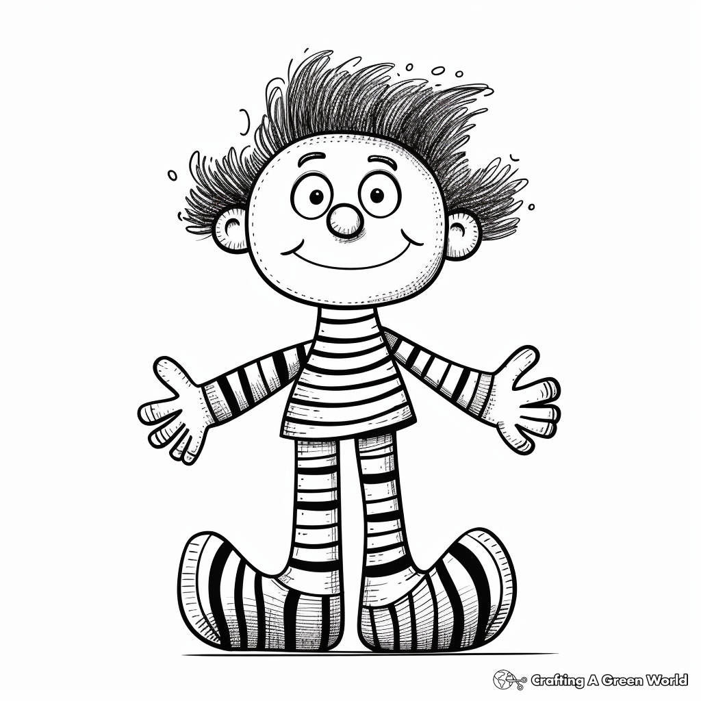 Fun Striped Socks Coloring Pages 3