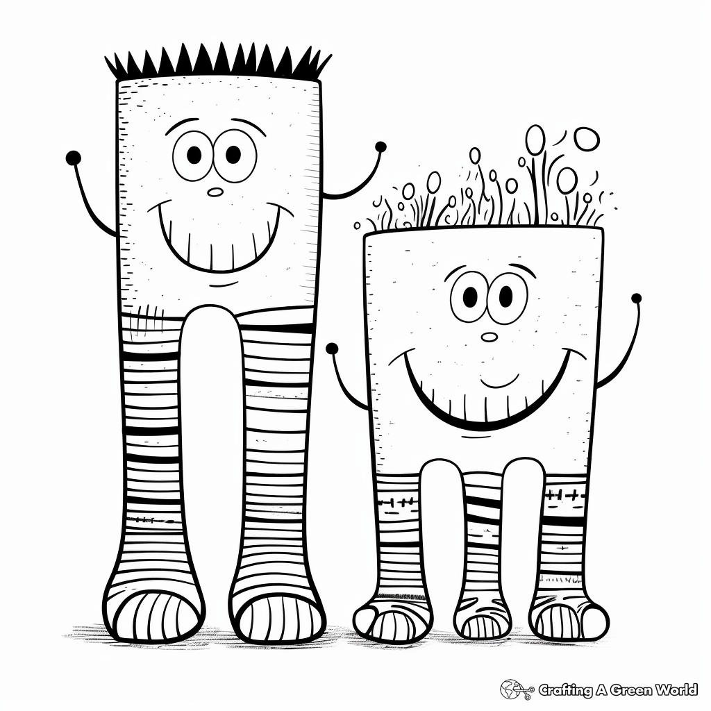 Fun Striped Socks Coloring Pages 4