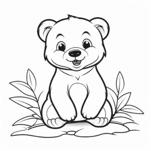 Fun Sun Bear Cub Coloring Pages for Children 3