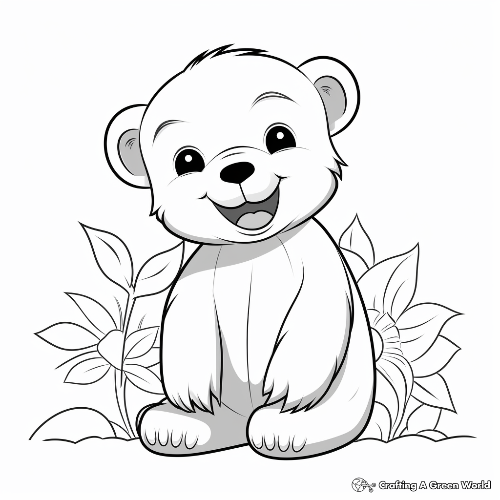Fun Sun Bear Cub Coloring Pages for Children 4