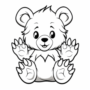Fun Teddy Bear Paw Coloring Pages 1