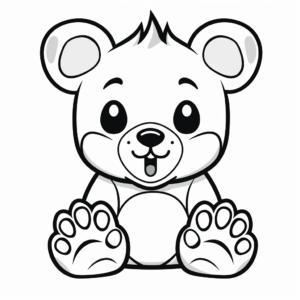 Fun Teddy Bear Paw Coloring Pages 4