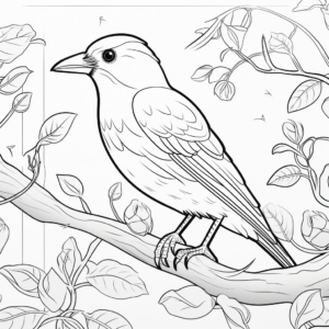 Fun Toucan in Rainforest Coloring Pages for Kids 1