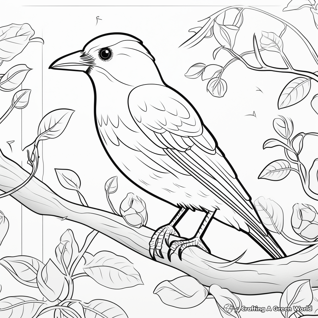 Fun Toucan in Rainforest Coloring Pages for Kids 1