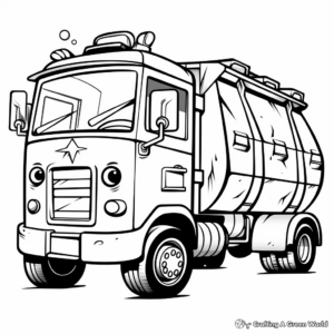 Fun Toy Garbage Truck Coloring Pages for Kids 1