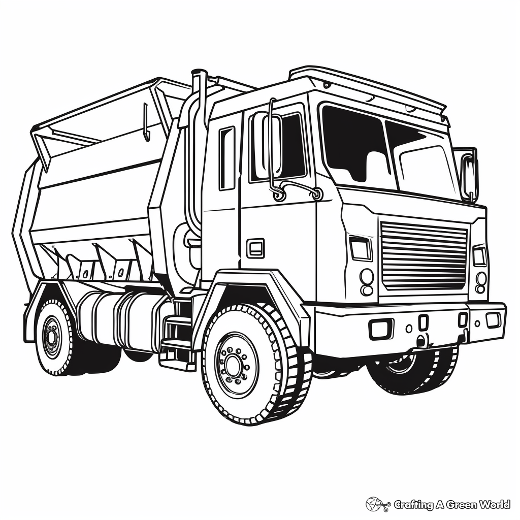 Fun Toy Garbage Truck Coloring Pages for Kids 4