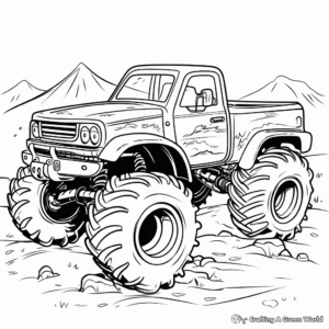 Fun Toy Mud Truck Coloring Pages for Kids 1