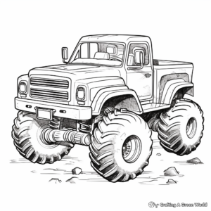 Fun Toy Mud Truck Coloring Pages for Kids 2