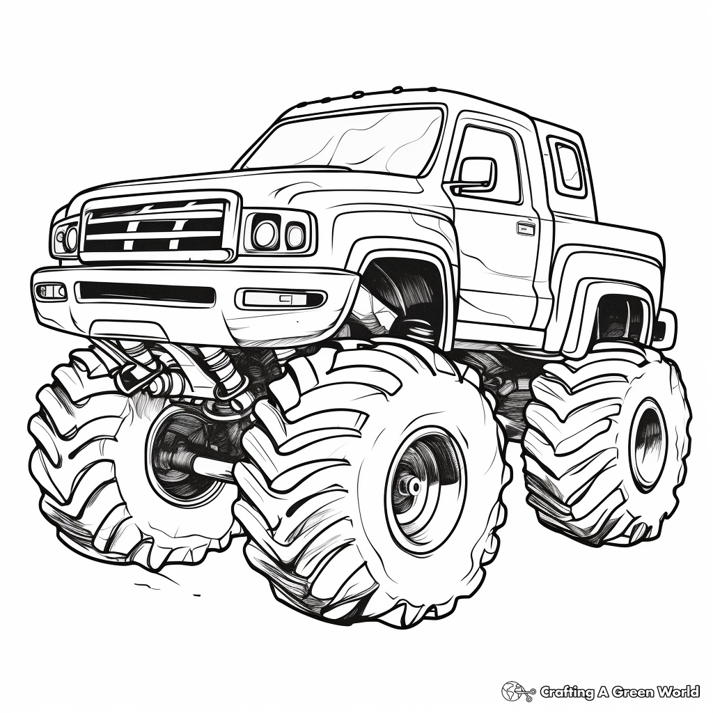 Fun Toy Mud Truck Coloring Pages for Kids 3