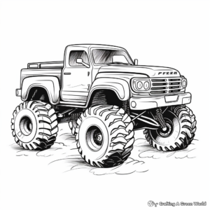 Fun Toy Mud Truck Coloring Pages for Kids 4