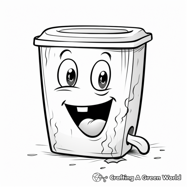 Fun Trash Can Coloring Pages for Kids 1