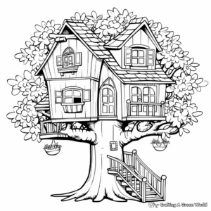 Fun Treehouse Coloring Pages for Children 1
