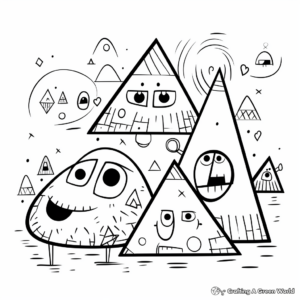Fun Triangle Shapes Coloring Sheets 2
