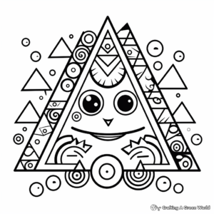 Fun Triangle Shapes Coloring Sheets 4