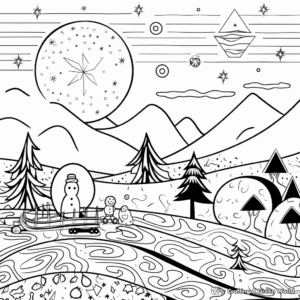 Fun Winter Activities Coloring Pages for Children 3