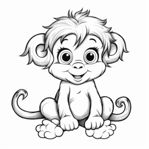 Fun, Playful Baby Girl Monkey Coloring Sheets 4