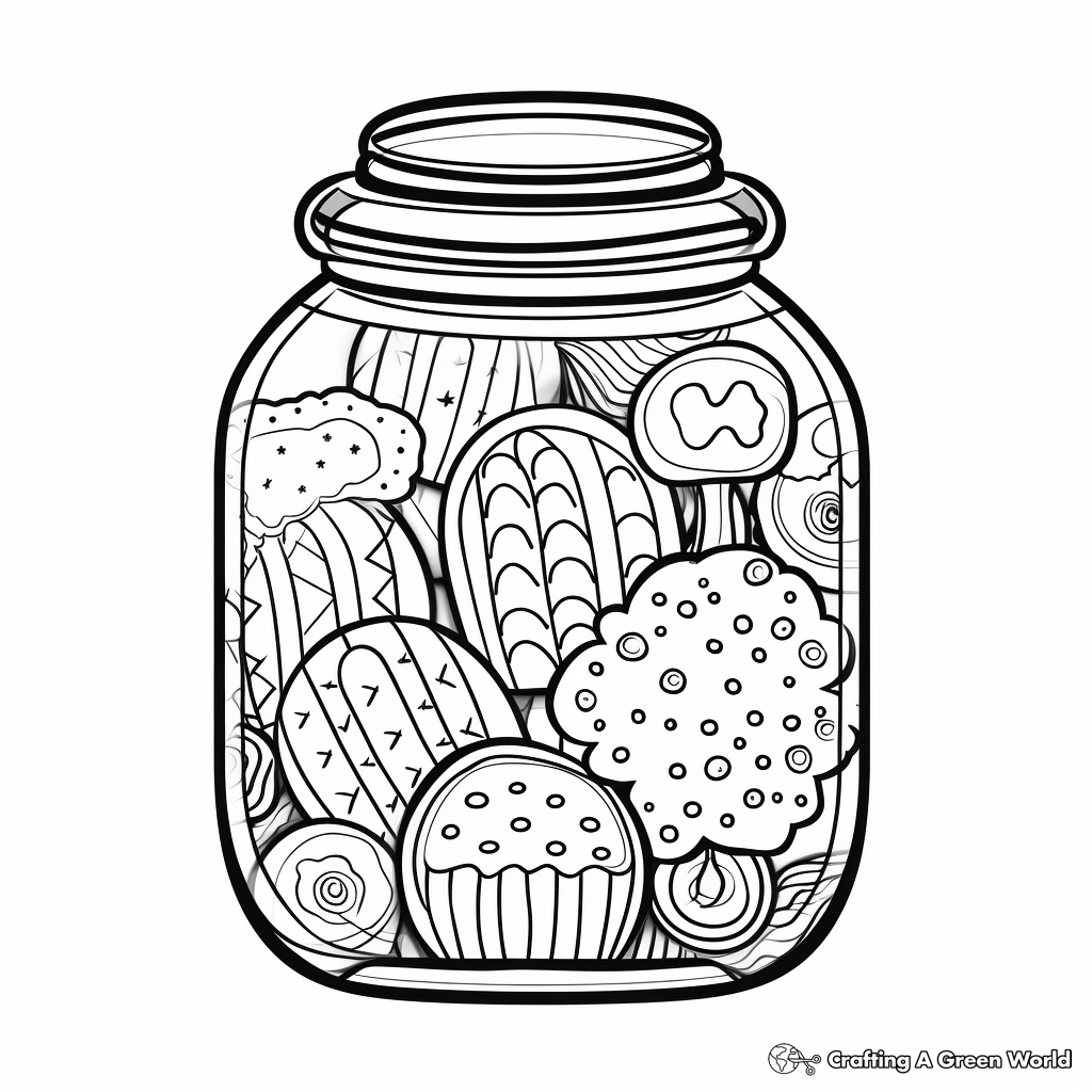 Funky Pop Art Candy Jar Coloring Pages 1