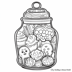 Funky Pop Art Candy Jar Coloring Pages 3
