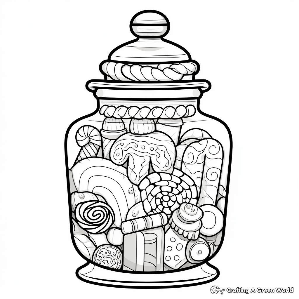 Funky Pop Art Candy Jar Coloring Pages 4