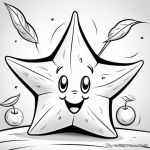 Funky Star Fruit Coloring Sheets 1