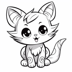 Funny Angel Cat Coloring Pages for Children 1