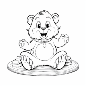 Funny Beaver Doing Tricks Coloring Pages 2