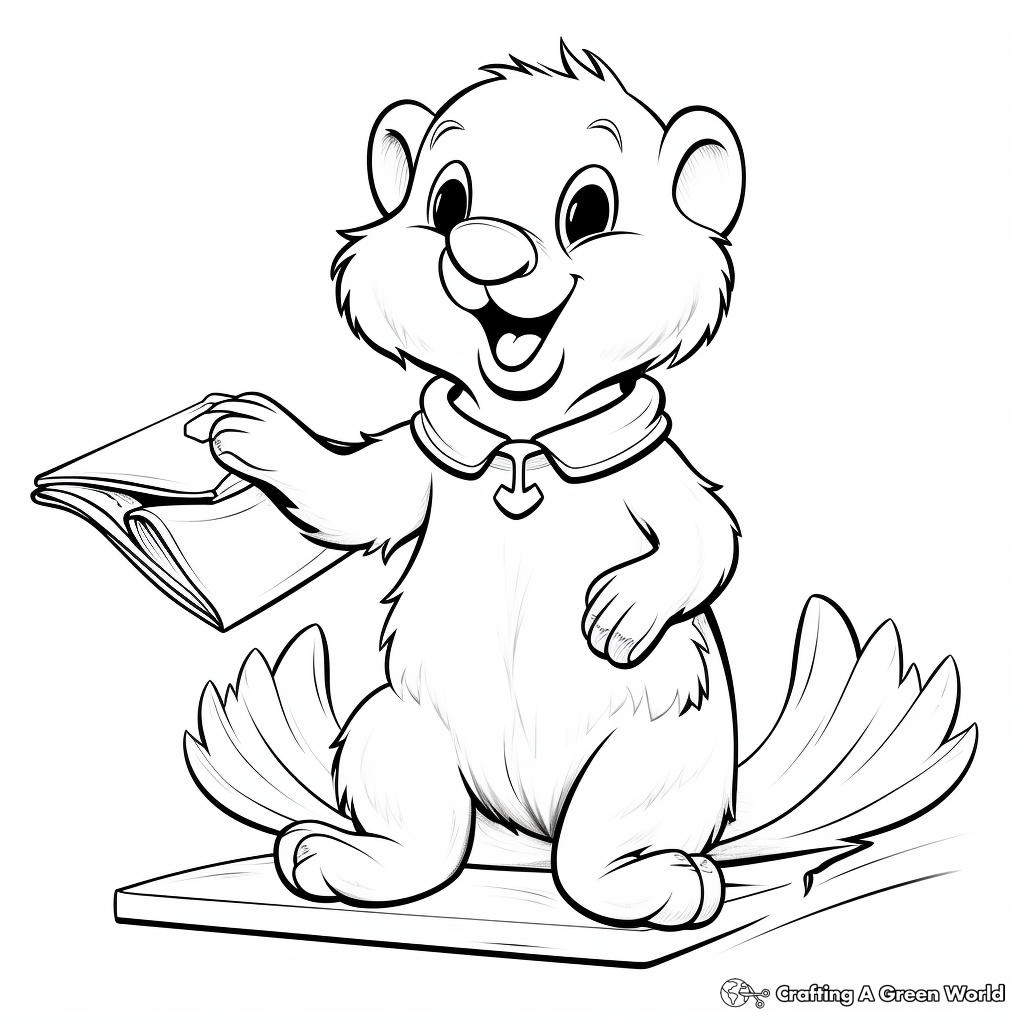 Funny Beaver Doing Tricks Coloring Pages 4