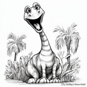 Funny Brachiosaurus Coloring Pages for Kids 1