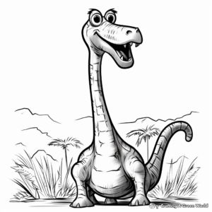 Funny Brachiosaurus Coloring Pages for Kids 3