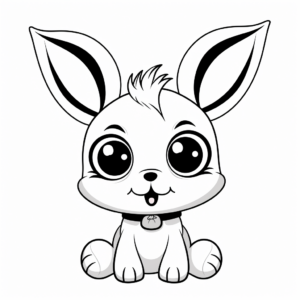 Funny Bunny with Big Eyes Coloring Pages 1