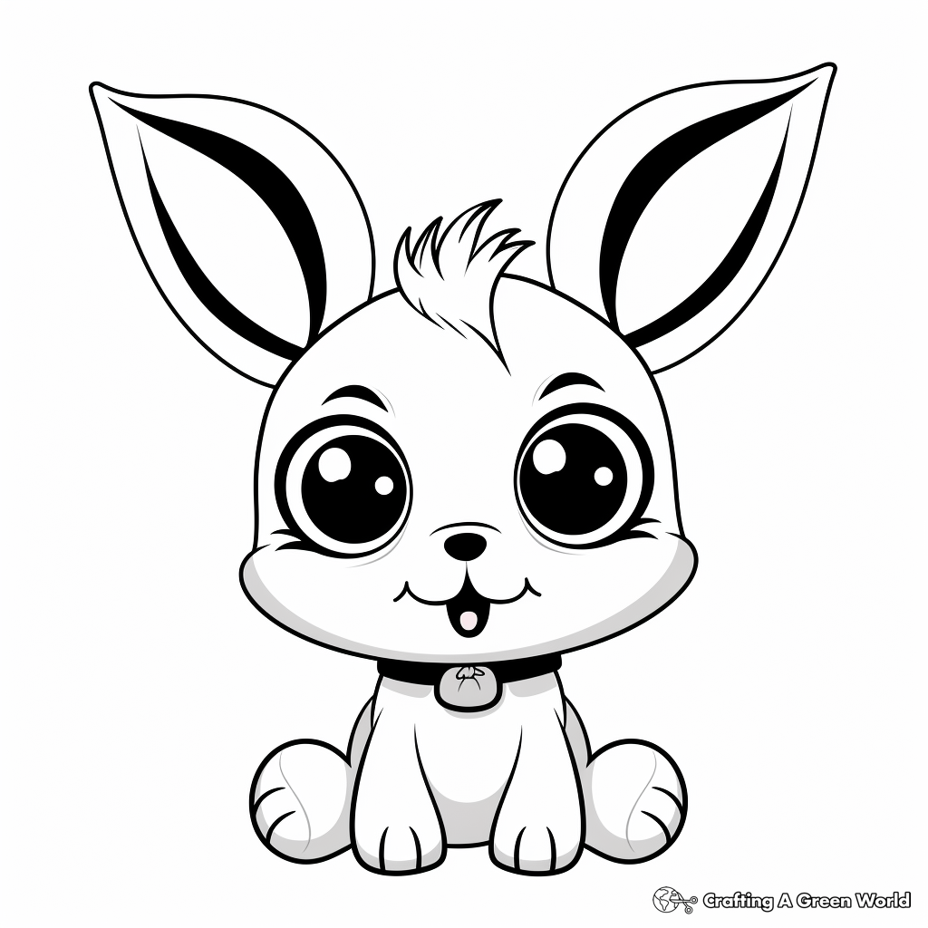 Funny Bunny with Big Eyes Coloring Pages 1