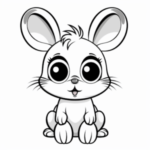 Funny Bunny with Big Eyes Coloring Pages 3