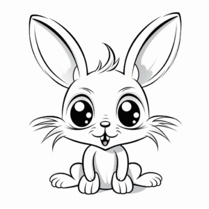 Funny Bunny with Big Eyes Coloring Pages 4
