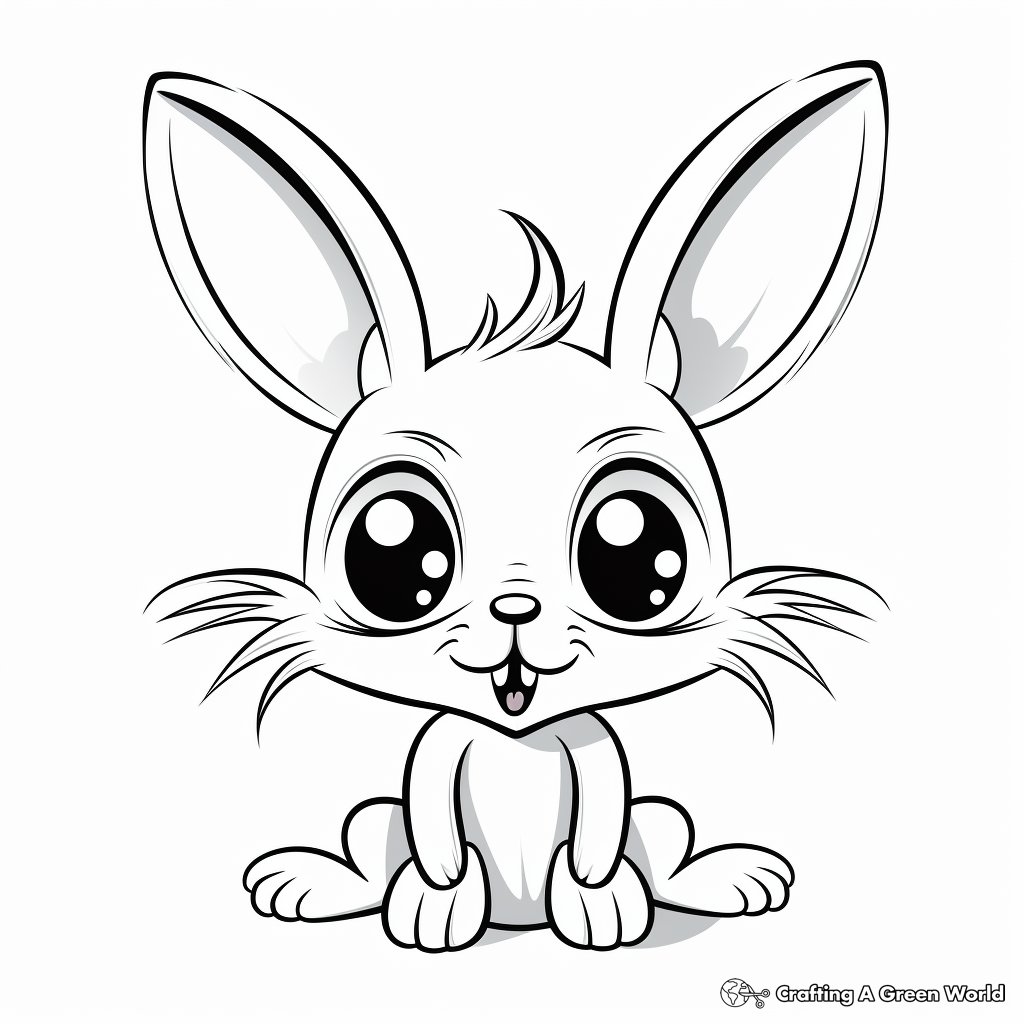 Funny Bunny with Big Eyes Coloring Pages 4