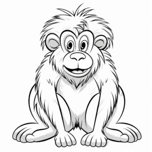 Funny Cartoon Baboon Coloring Pages 1