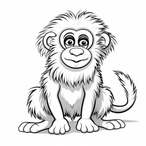 Funny Cartoon Baboon Coloring Pages 2