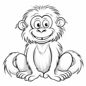 Funny Cartoon Baboon Coloring Pages 3