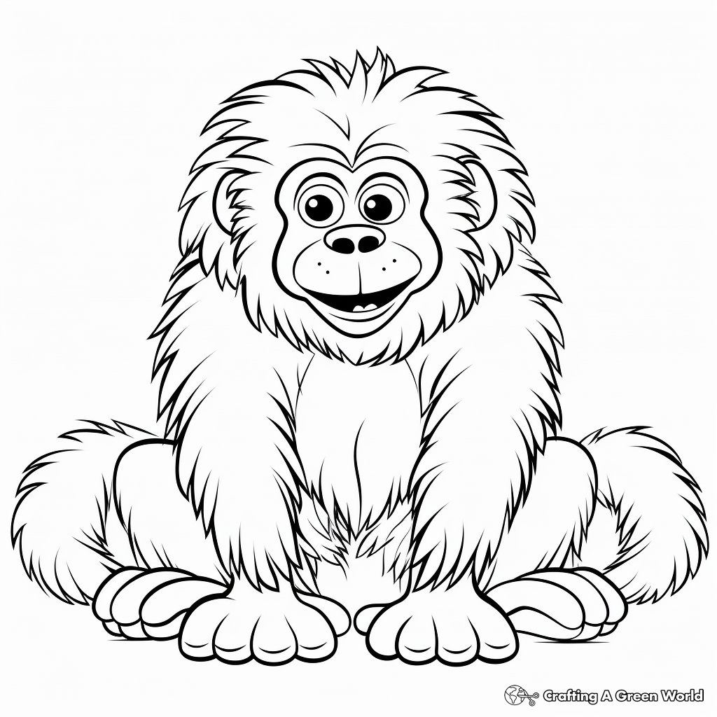 Funny Cartoon Baboon Coloring Pages 4