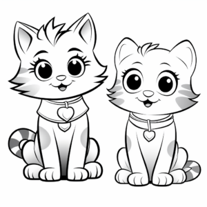 Funny Cartoon Cats Coloring Pages 3
