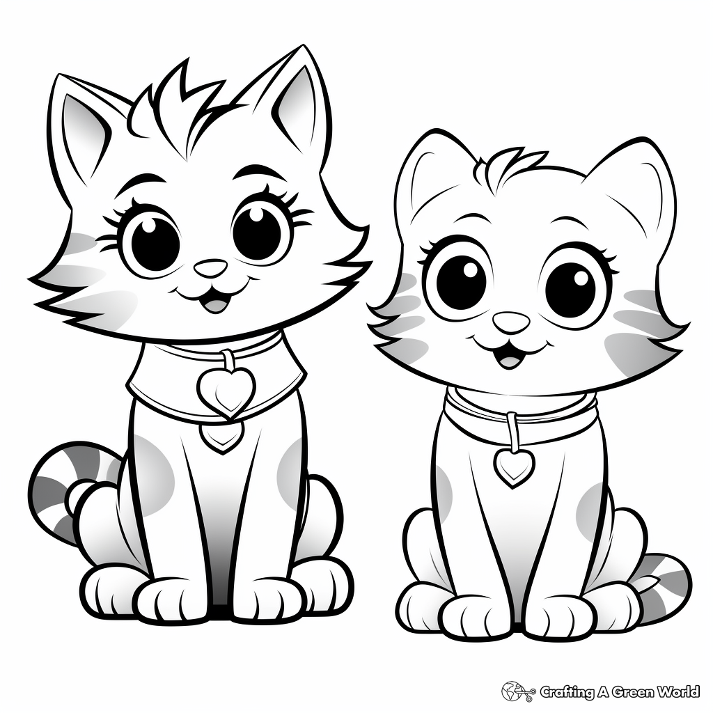 Funny Cartoon Cats Coloring Pages 3