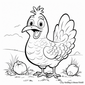 Funny Cartoon Chicken Coloring Pages for Adults 3