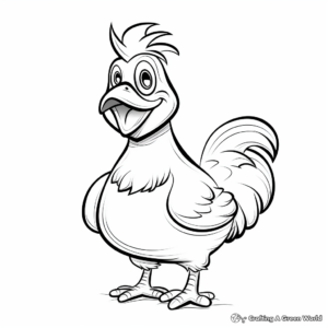Funny Cartoon Chicken Coloring Pages for Adults 4